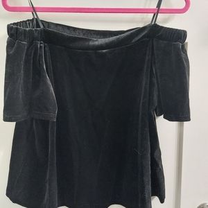 Velvet off the shoulder top